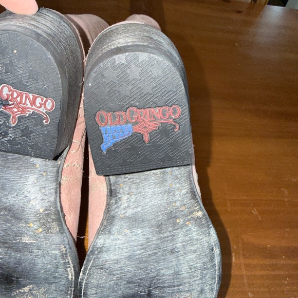 Old Gringo Pink Suede Boots Cowboy Western Embroidered Floral Sz 7.5B Festival - Picture 10 of 13